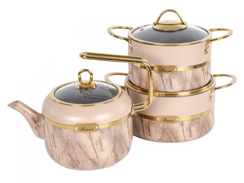 Набор из 3 предметов Brioni "Selection Plus Biege"(кастрюля 18см, 2,1 л/кастрюля 20 см, 2,7 л./чайн