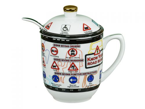 Чашка заварочная "Дорожные знаки" с ложкой 300мл