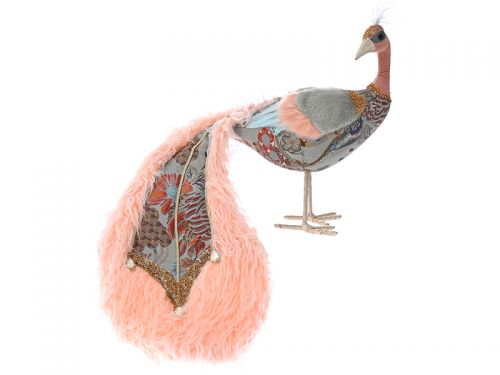 Рождественский павлин с эко мехом 86x47x55см