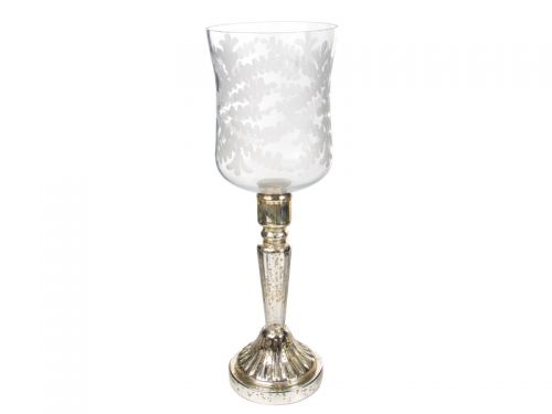 Стеклянный подсвечник декоративный 35x11см