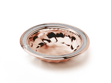 Конфетница 13см розовое золото с глиттером