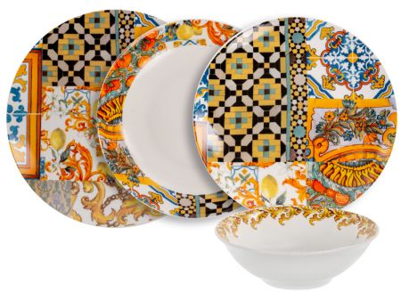 Набор посуды 4 пр(тарелка 25 см, тарелка 20 см, глубокая тарелка 20 см, салатник 15 см)