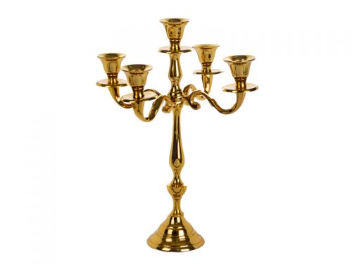 Подсвечник алюминий 5-рожковый 32,5 см