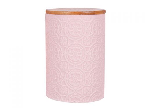 Банка для сыпучих продуктов с бамбуковой крышкой 10х10х15см (без коробки)