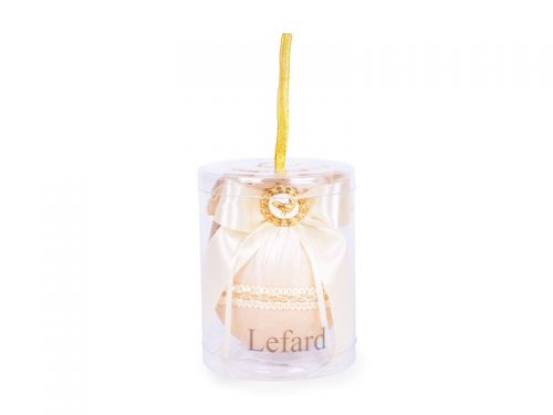 Елочный шар с брошкой птичка "Айвори" 8см