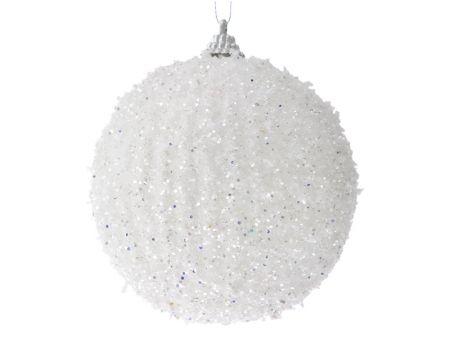 Набор из 3-х шаров белый с глиттером, 10см
