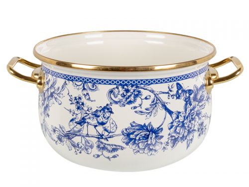 Кастрюля эмалированная "Butterfly" elmani с крышкой 3,8л 20см