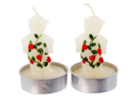 Набор из двух свечей-медвежат 7,5х7,2х7,7 см