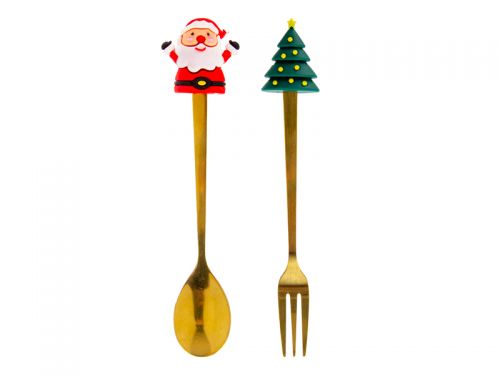 Столовый набор из 2-х предметов (ложка и вилка) 17,5 см (Нержавеющая сталь)