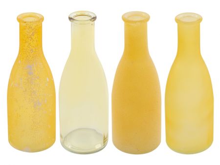 Набор из 4-х ваз Bottle amber h18 d6x26,5 см стекло