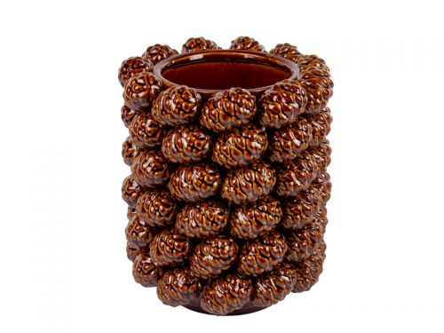 Ваза "Шишки" 20х20х26 см коричневая (керамика)