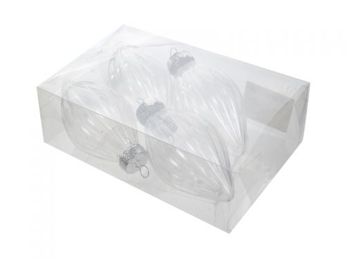 Набор елочных украшений из 4 штук 8 см (пластик)