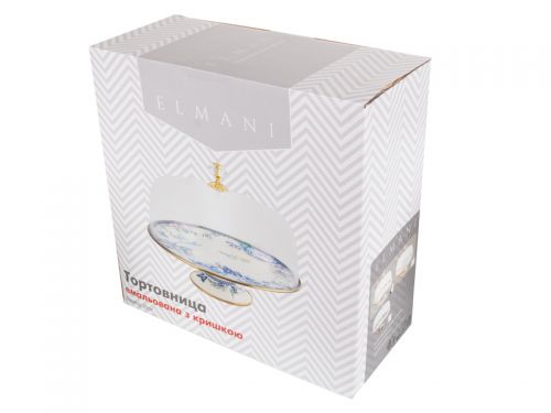 Тортовница эмалированная "Butterfly" elmani с крышкой на ножке, диаметр=30см