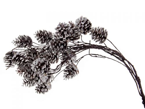 Ветка декоративная хвойная с шишками 45 см (пластик)