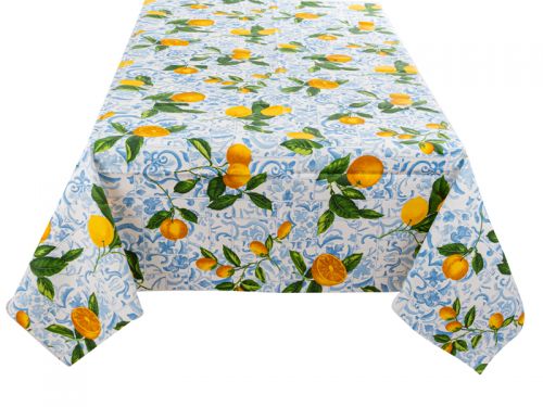 Скатерть водоотталкивающая "Limones ceramica cielo" 140х240см