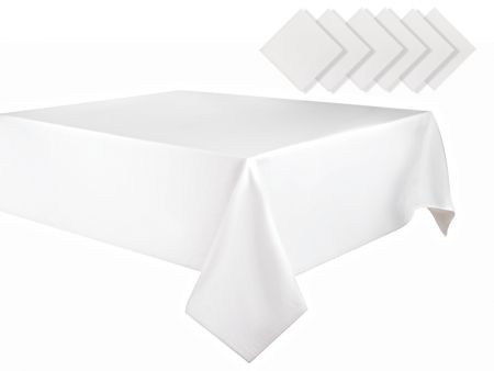 Набор скатерть 140x220см + 6 салфеток 35х35см milk