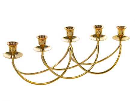 Подсвечник латунь на 5 свечей 41х15 см