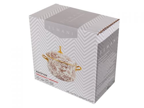 Кастрюля эмалированная "Butterfly" elmani с крышкой 3,8л 20см