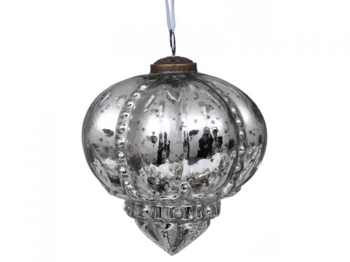 Елочная игрушка 13см серебро