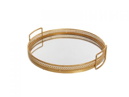 Набор из 2-х подносов 39,5х8,5/32х8,5 см (металл/стекло)