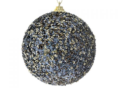 Набор из 3-х шаров с глиттером черный, 10см