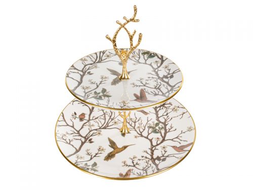 Блюдо двухярусное "Bird" 19см и 26см