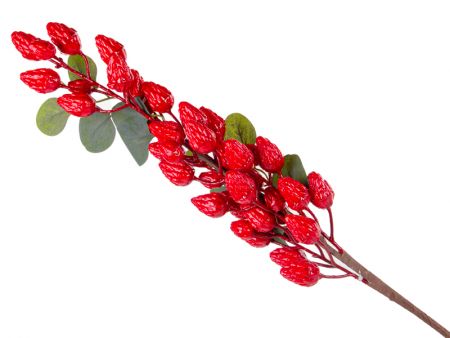 Ветка декоративная с ягодками 76 см (пластик)