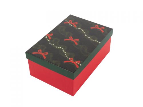 Подарочная коробка прямоугольная новогодняя 21х14х8 см.