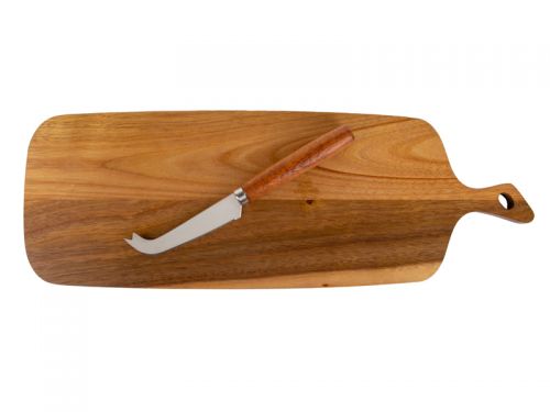 Доска разделочная и нож для сыра  40х14х1,5 см (дерево)