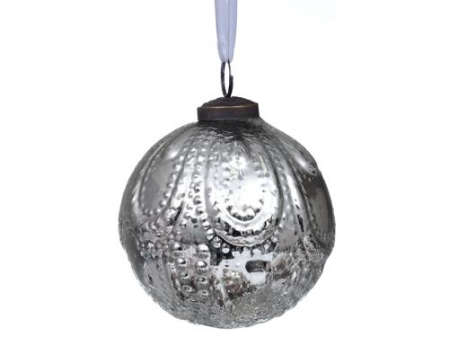 Елочная игрушка 10см серебро