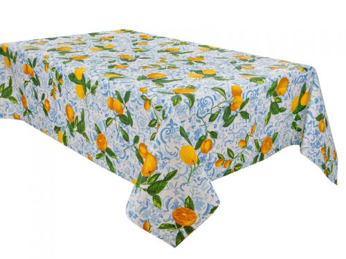 Скатерть водоотталкивающая "Limones ceramica cielo" 140х240см