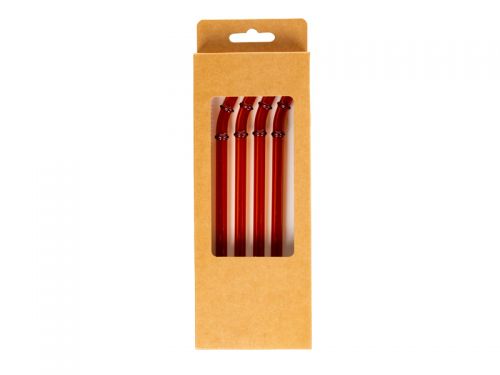 Набор трубочек 4 шт с ёршиком для коктейлей (стекло)