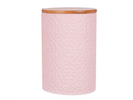 Банка для сыпучих продуктов с бамбуковой крышкой 10х10х15см (без коробки)