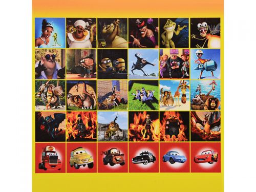 Блокнот с наклейками "Аладдин" "Злой я" "Мадагаскар" "Укротить дракона" "Тачки" по 6шт