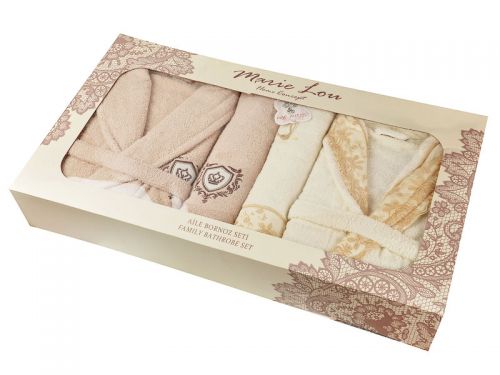 Набор подарочный 3 предмета 1 халат женский s m и 2 полотенца 150х90см 90х50см