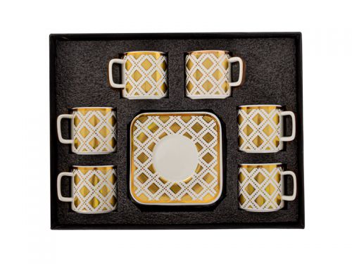 Кофейный сервиз 12 предметов 120мл белый с золотом