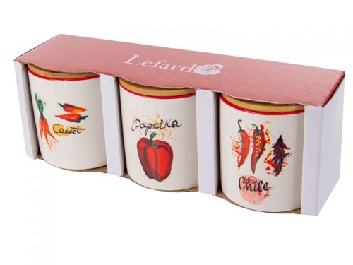 Набор банок для сипучих продуктов из 3-х шт "Hot vegetables" 450мл 10x11см